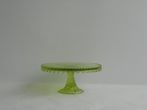 Lime Green Glass Cake Stand